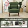 Modern Armchair with Armrests, Padded Accent Chair with Lumbar Cushion, Green Image 3
