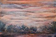 Sunset Orange Acrylic Landscape 50x90cm canvas