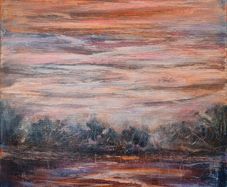 Sunset Orange Acrylic Landscape 50x90cm canvas