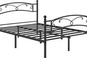 Double bed frame in metal White double bed frame, bed frame, metal bed frame, guest bed, for adults, children, easy installation, for small rooms, white