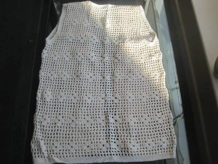 Vintage Hand Crocheted Waistcoat/Sleeveless Cardi
