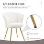 Shell chair vanity chair velvet salon chair with golden metal legs cream Image 5