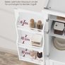 Tall White Storage Cabinet with Shelves and Drawer  XL Freestanding MDF Pantry Unit 182 cm Image 6