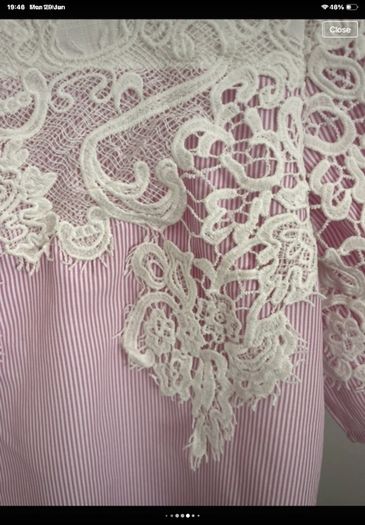 short sleeve pink & white top uk size 8 rant & rave brand