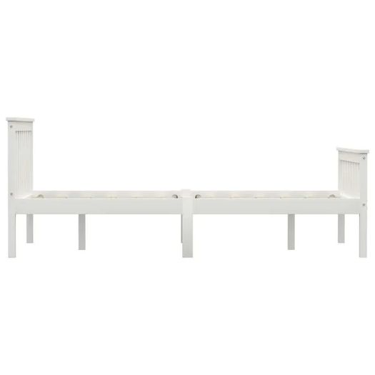 Bed Frame without Mattress White Solid Pinewood 120x200 cm