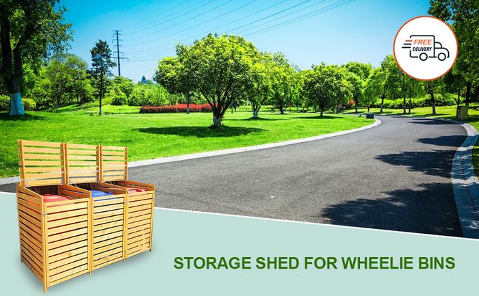 Wheelie Bin Storage  3 Bays - Natural