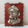 Nautical decor / Vintage glass ship in a glass bottle Spanish Galleon + 3D captain plaque Image 4