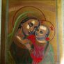 Vintage Virgin and Child, Brass  Icon Image 3