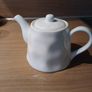 New Large  White Ceramic Teapot Image 2