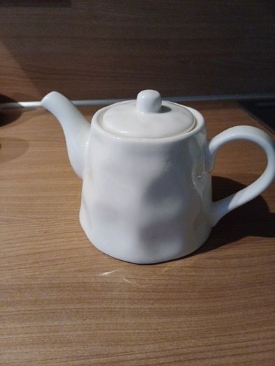 New Large  White Ceramic Teapot