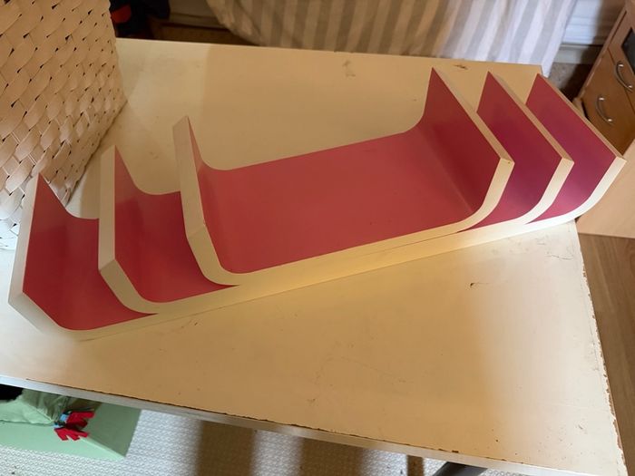 Pink wall shelves matching