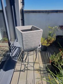 Pot 32cm/12" Square, Grey Textured