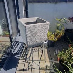 Pot 32cm/12" Square, Grey Textured