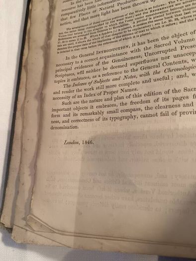 1846 Rare Miniature Quarto Bible