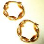 Pristine 9ct Gold 1" Twisted Rope Hoop Earrings Image 2