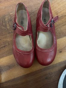 Fly London Burgundy Leather Shoes with Strap Opening- Size 38