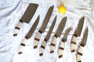 Beautiful Damascus Handmade Set 5 pcs