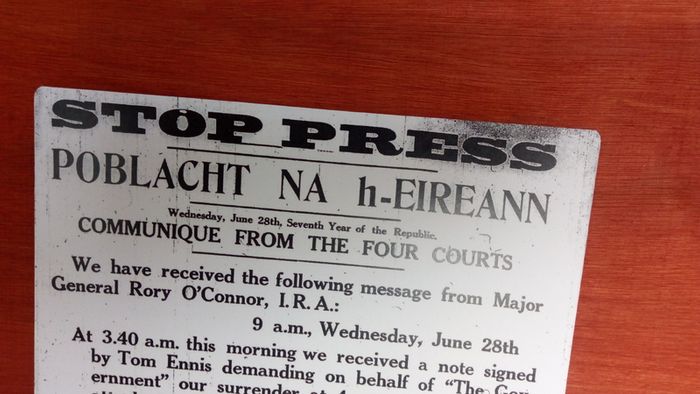 Irish Civil War Outbreak Media Notice Poster Ireland