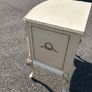 Vintage Olympus cream and gilt Louis style chest of drawers featuring bow-front drawers and cabriole legs. Image 5