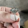 Moissanite & Blue Sapphire Engagement Ring Image 3