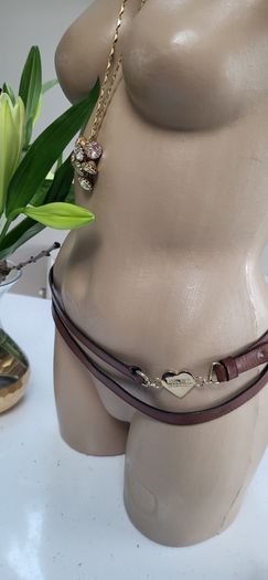 MOSCHINO CheapNChic tan leather belt with gold hardware - Rrp 220 (New)