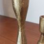 Fabulous Set of Three Jahi Brushed Gold Brass Candlesticks/Candleholders by the Ethical Lifestyle Brand Nkuku, Brand New with Tags Image 7