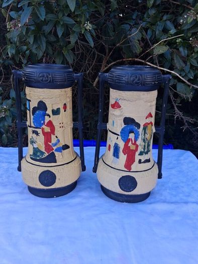 A Pair of Cyples Old Pottery Art Deco Vases