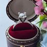 Sterling Silver Cathedral-Style Mounting Solitaire Cublic Zirconia Ring. Size N/O. Image 7