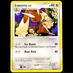 Lopunny Lv.34 63/147 Uncommon Platinum Supreme Victors Pokemon Card 2009