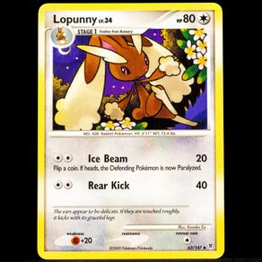 Lopunny Lv.34 63/147 Uncommon Platinum Supreme Victors Pokemon Card 2009