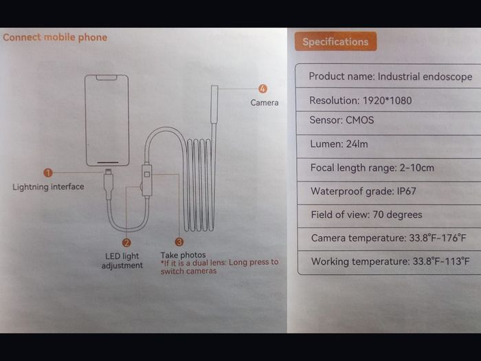 1080P Endoscope Camera for IPhone