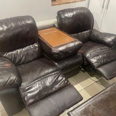 leather sofa with recliners 3+1+1