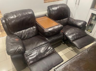 leather sofa with recliners 3+1+1