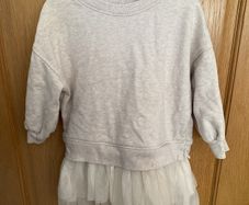 NEXT girls Cream coloured sweater/mesh dress aged 2-3 years