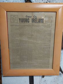 Framed vintage EIRE OG newspaper