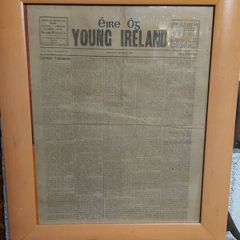 Framed vintage EIRE OG newspaper