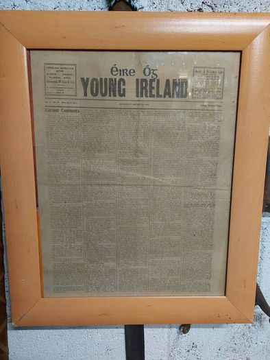 Framed vintage EIRE OG newspaper