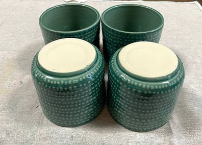 Green shade ceramic flower pots (2 lots)