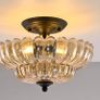 Modern Black Ceiling Light Fixture, Amber Glass Flush Mount Chandeliers, Semi Flush Mount Ceiling Light Fixture Suitable for Living Room Hallway Kitchen Bedroom Image 6
