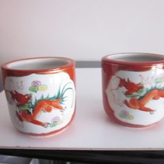 Pair Dragon and Phoenix Ceramic Incense  Burner