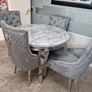 Marble Kitchen Dining Table With 6 Chairs Image 5