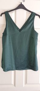 F&F Dark Green Sateen Top. Size 14. New