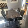 Modern Kitchen Table & 4 Grey Leather Chairs Image 2