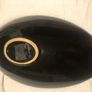 Wooden effect heavy glass oval bowl Image 2