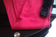 Red Hood Scarf with Black Faux Fur BNWOT