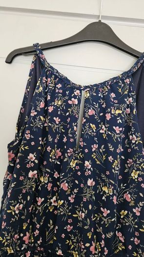 Apricot Floral Navy Dress