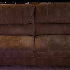 Chocolate brown 2 seater sofa faux suede for five euro