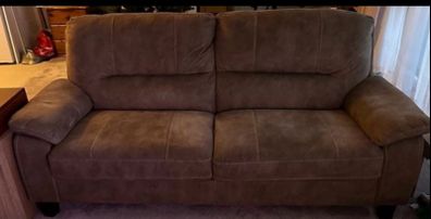 Chocolate brown 2 seater sofa faux suede for five euro