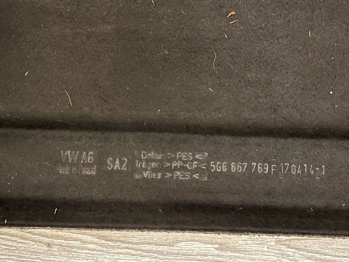VW Golf mark7 Parcel shelf