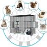 3 Tier Pet Playpen DIY Small Animal Cage Guinea Pig Rabbits Hamster Bunny Puppy Cat Metal Exercise Fence Enclosure Run Cage Metal with 3 Doors 2 Ladders 24 Panels Black 109 x 75 x 39 cm Image 6